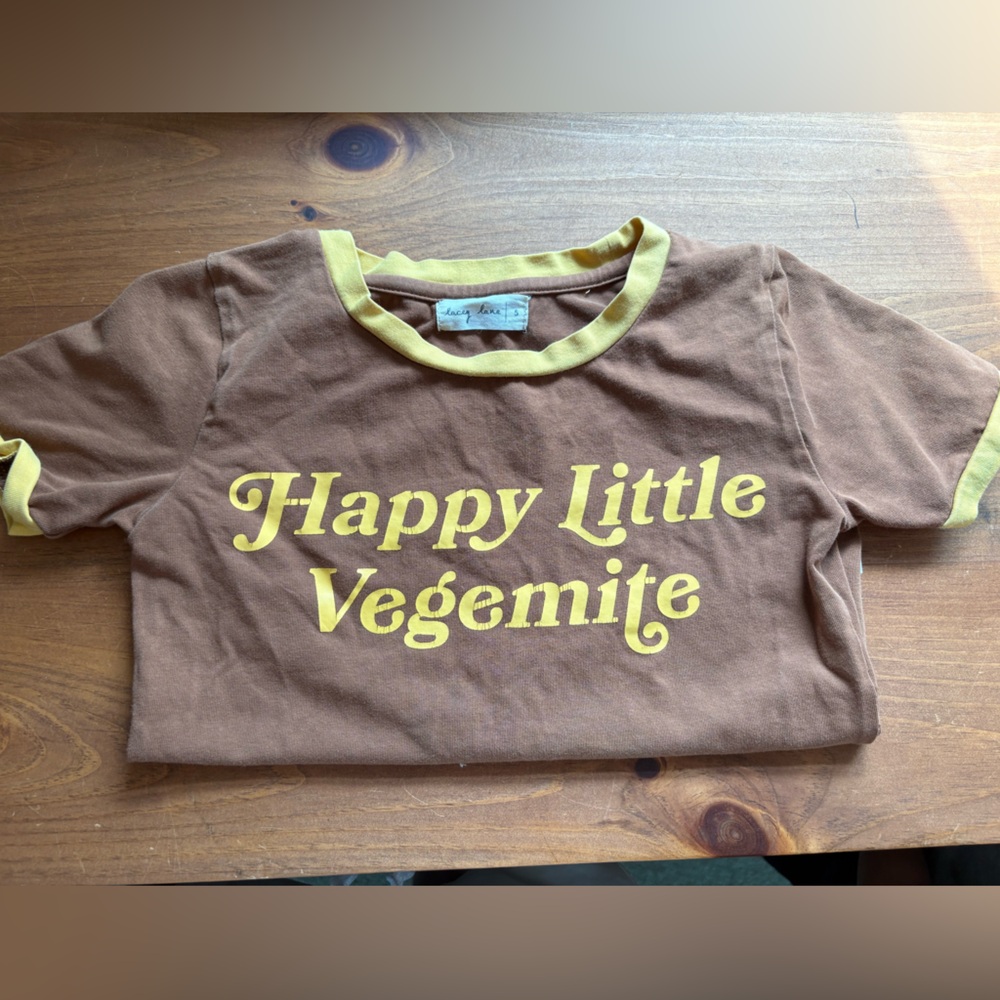 Lacey Lane Happy Little Vegemite Brown Kids Tee